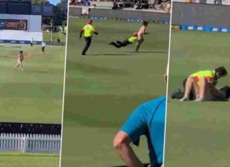 New Zealand vs Pakistan streaker run on the ground during match New Zealand vs Pakistan streaker run on the ground during match