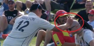 NZvPAK: Kyle Jameson gives autograph to fan’s head, video NZvPAK: Kyle Jameson gives autograph to fan's head, fun video goes viral