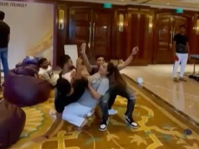 shubman gill dance with nitish ranas wife saachi marwah