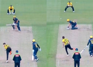 T20 BLAST : Marnus Labuschagne produced unorthodox shot,against Gloucestershire Marnus Labuschagne made a tremendous all-round performance in the T20 Blast.