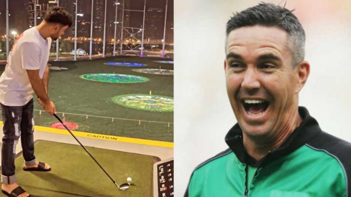 Rashid Khan Helicopter shot with Golf stick