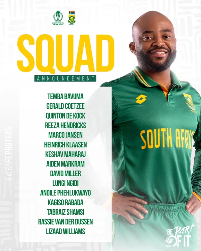 south africa worldcup squad 2023