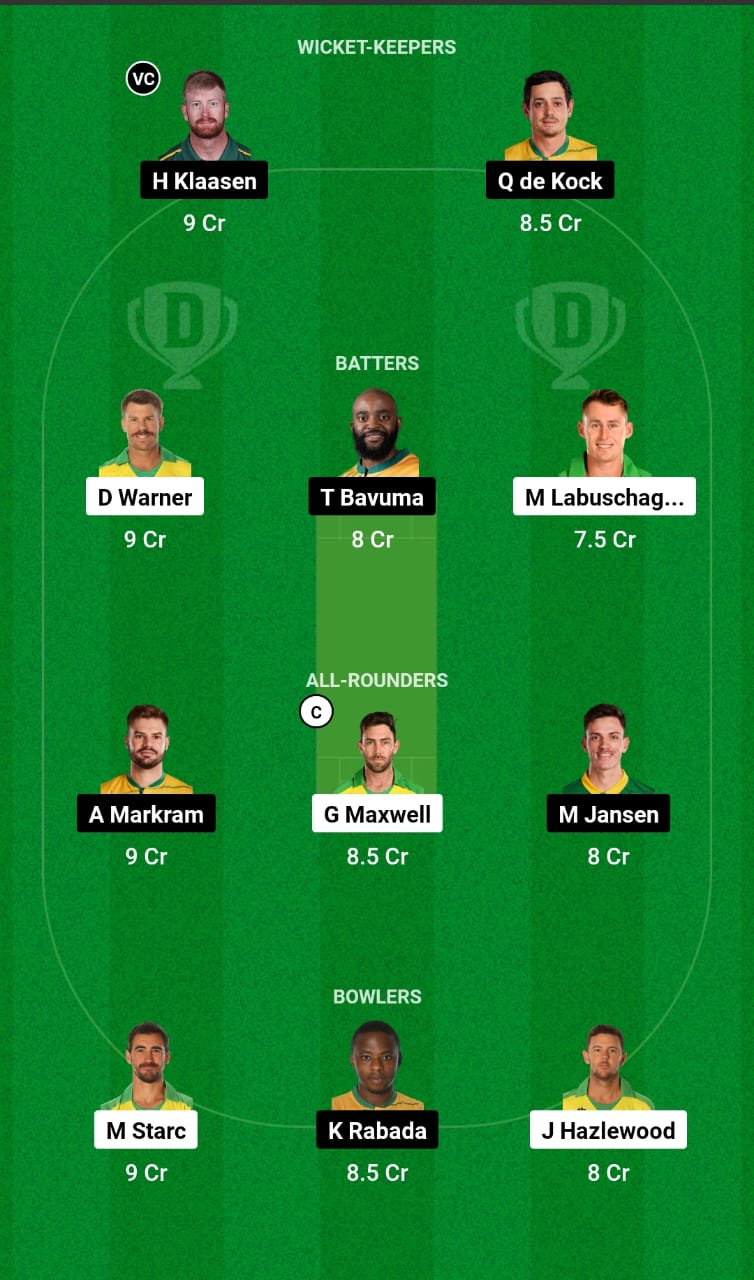 AUS vs SA Dream11 Team Prediction