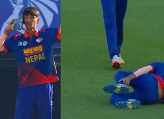 Nepal’s Young Spinner Yuvraj Khatri Injured While Celebrating, all Started laughing watch video Nepal’s young spinner Yuvraj Khatri suffered an injury while celebration during the U19 Asia Cup match against Bangladesh.