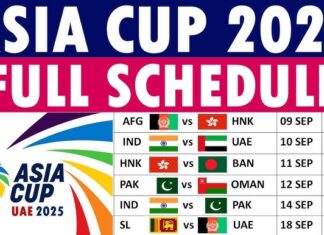 Asia Cup 2025 Cricket Schedule: Dates & Key Fixtures in UAE Asia Cup 2025 cricket runs from 9–28 September in the UAE with 19 T20 International matches. Notable fixtures include India vs Pakistan on 14 September. Fans can view full match details and dates.